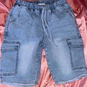 Jean cargo shorts